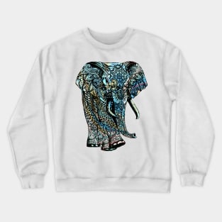 Intricate Asian Elephant Colorful Illustration Crewneck Sweatshirt